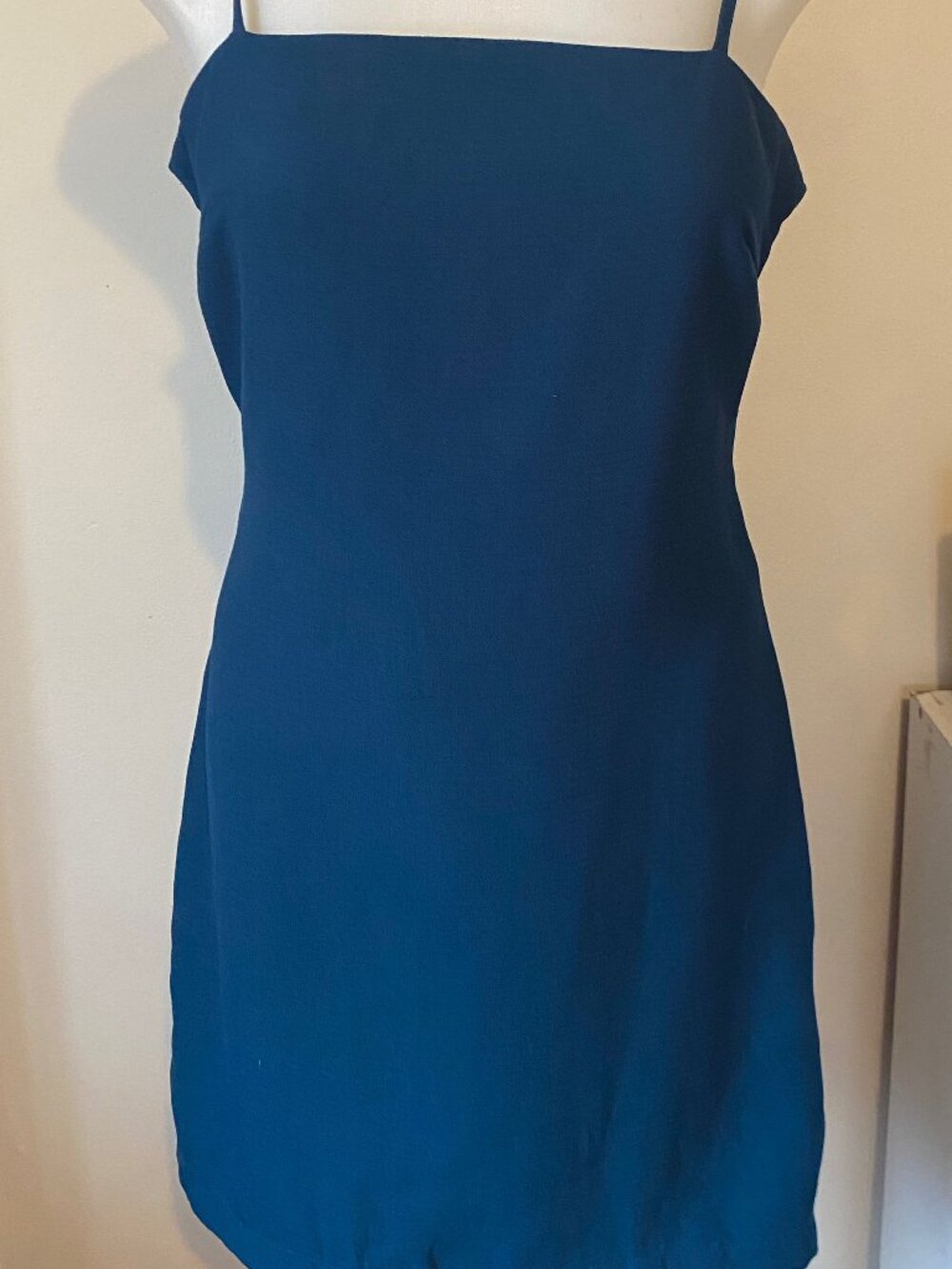 Open Back Tie Teal Mini Dress
